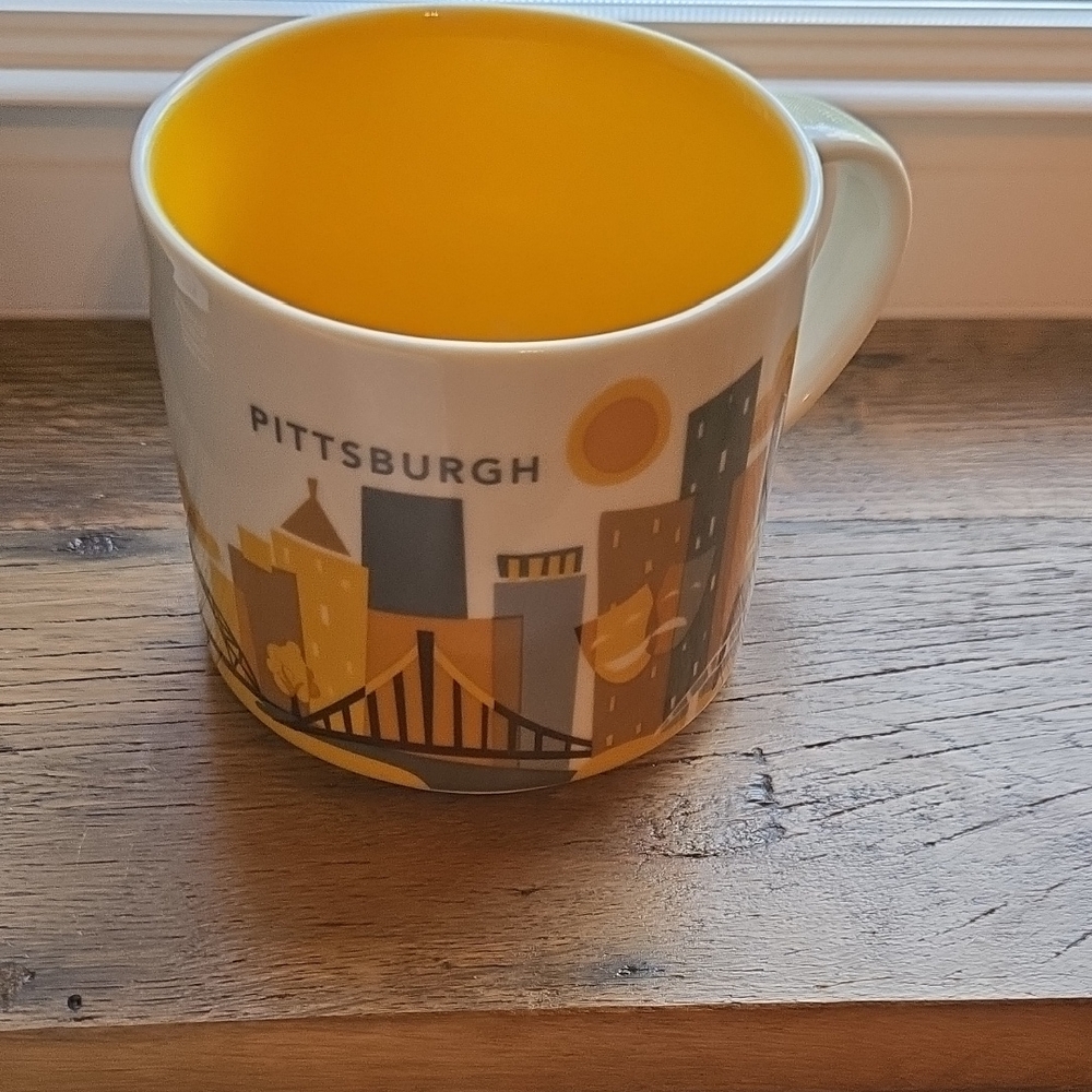 Pittsburgh Skyline Mug with Yellow Interior
